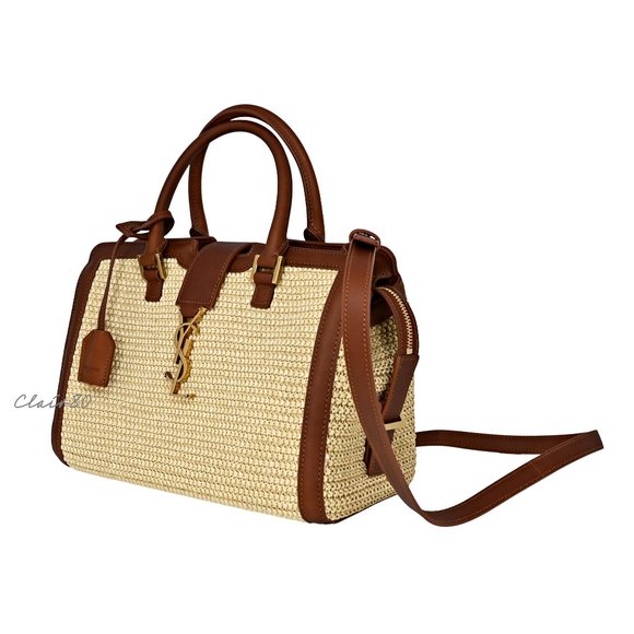 Saint Laurent Monogram Baby Cabas Raffia Satchel - Picture 2 of 8